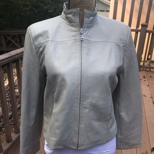 Galeri Titan gray leather jacket Size S